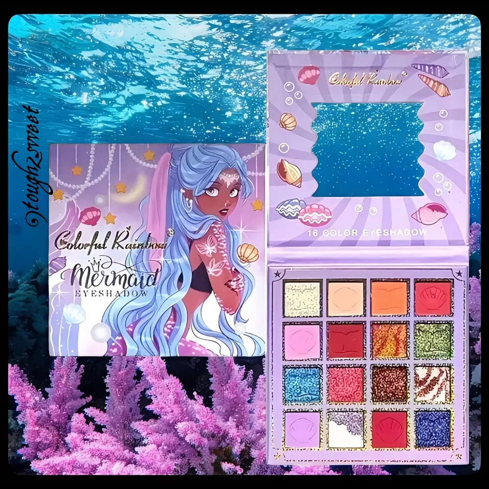 🆕️LAST 1🐙COLORFUL RAINBOW MERMAID 16 COLOR ULTRA PIGMENTED EYESHADOW PALETTE